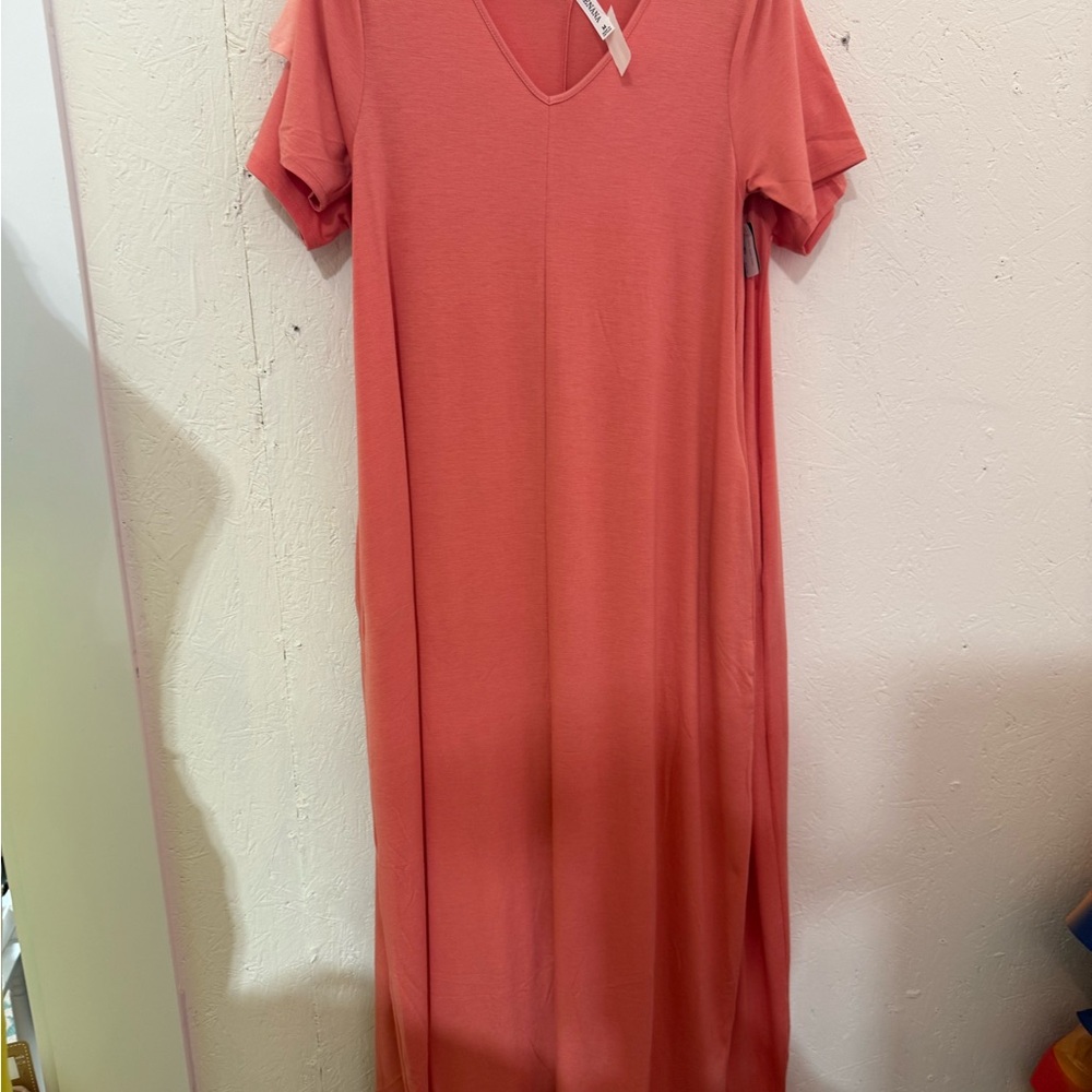 Elegant Coral Maxi Dress